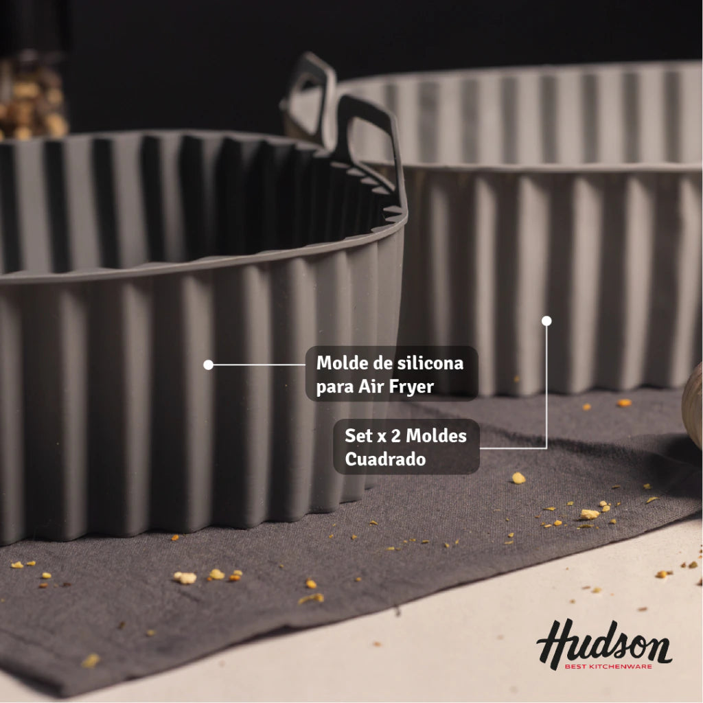 Moldes X2 de Silicona Para Airfryer 22x6 cm Gris