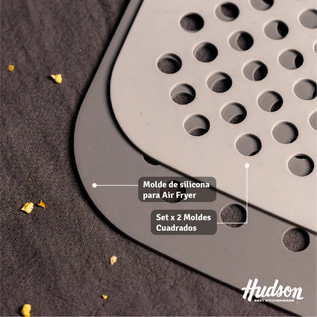 Moldes X2 Para Airfryer Silicona 22x19 Cm Cuadrado