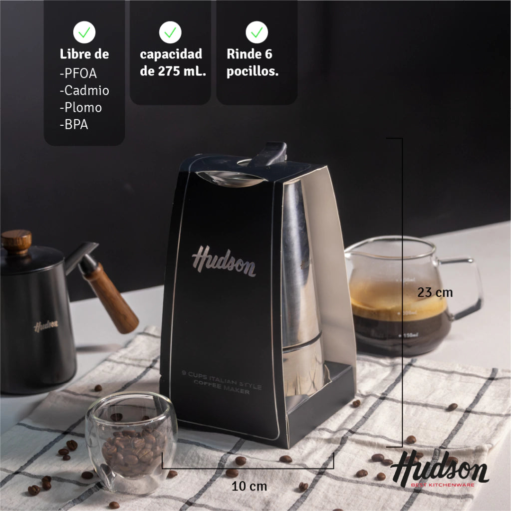 Cafetera Acero Inoxidable Tipo Italiana p/ 6 pocillos