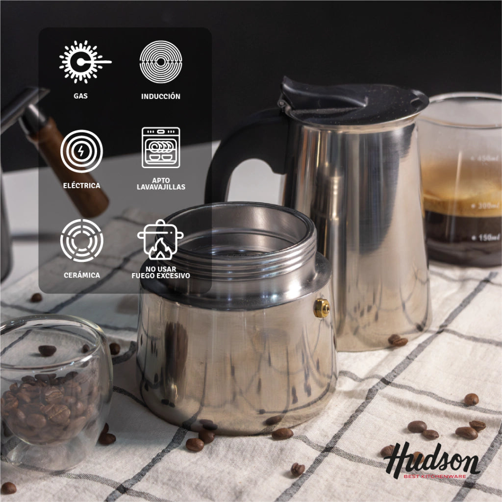 Cafetera Acero Inoxidable Tipo Italiana p/ 6 pocillos