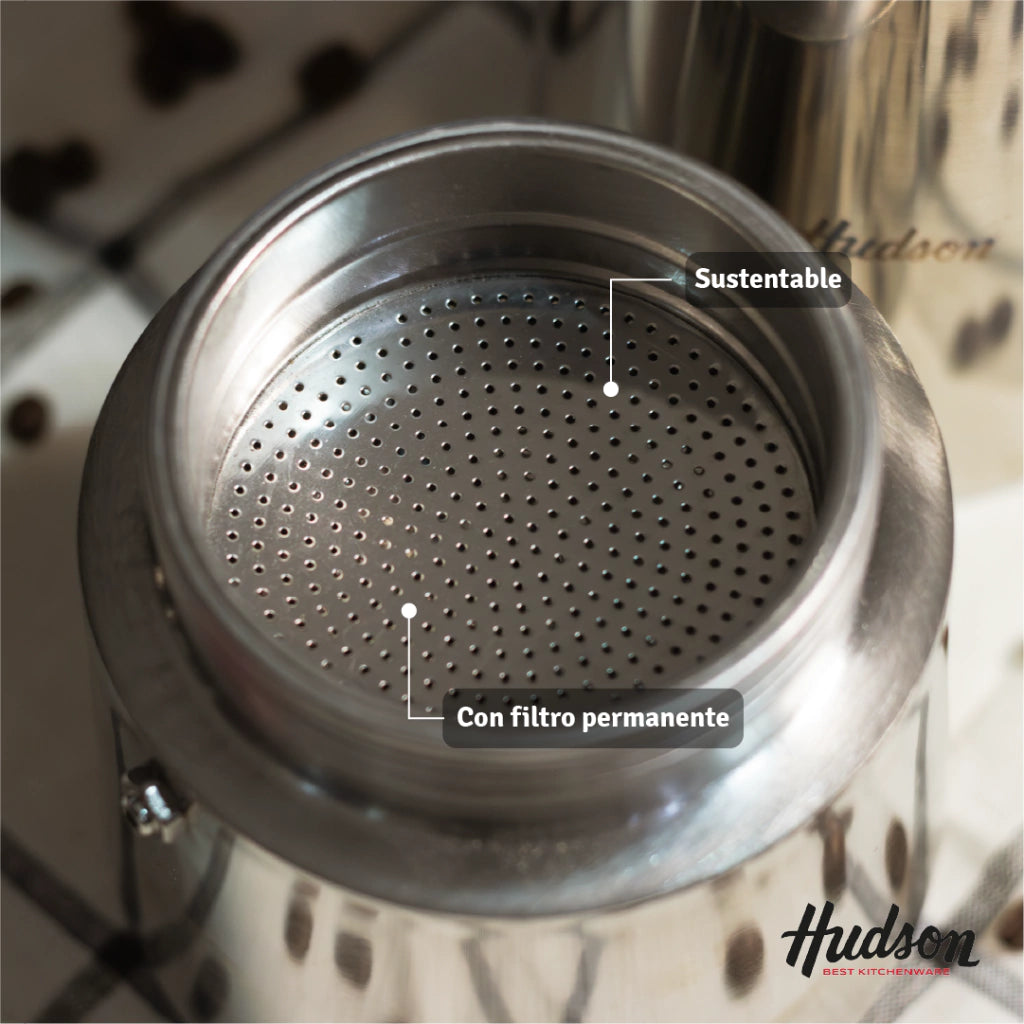 Cafetera Italiana de 650 ml Acero Inoxidable Pulido