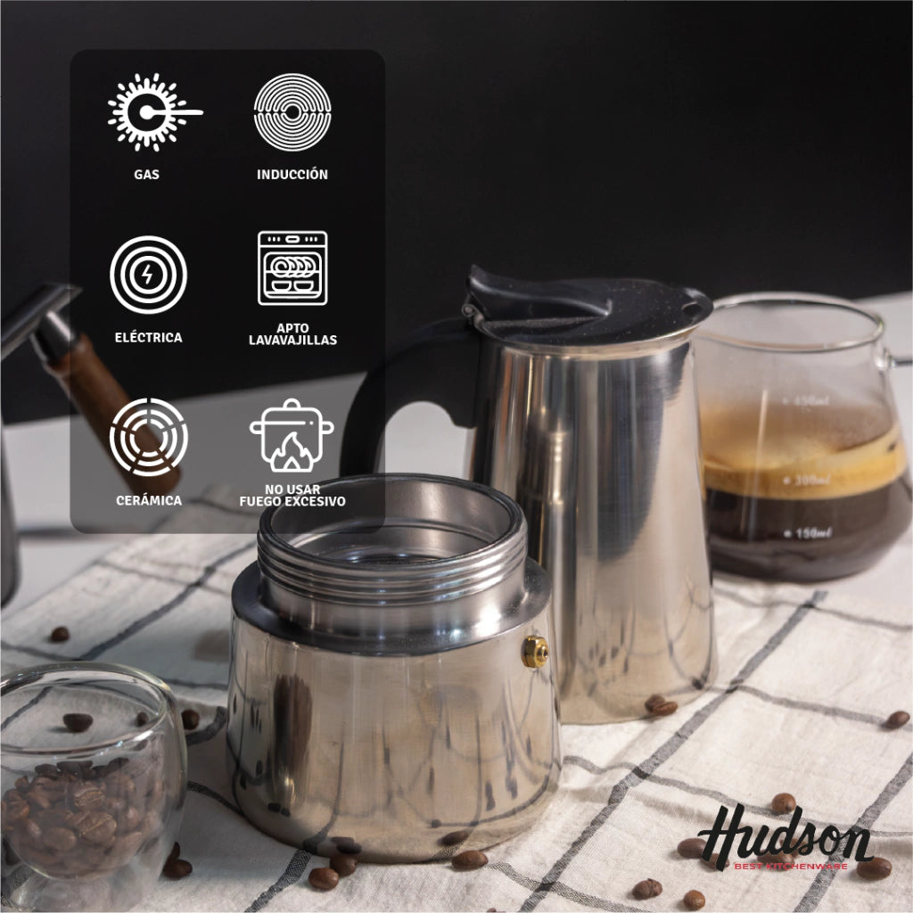 Cafetera Italiana de 650 ml Acero Inoxidable Pulido
