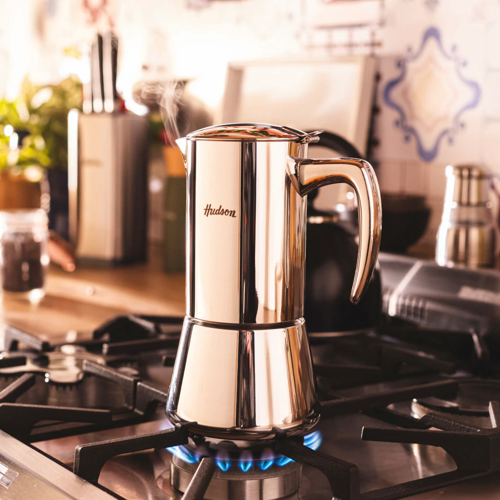Cafetera de Acero Inoxidable Italiana 6 pocillos Pulido Espejo