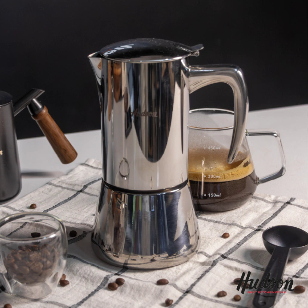 Cafetera de Acero Inoxidable Italiana 6 pocillos Pulido Espejo