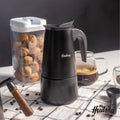 Cafetera Esmaltada Negra de Acero Inoxidable p/ 12 pocillos