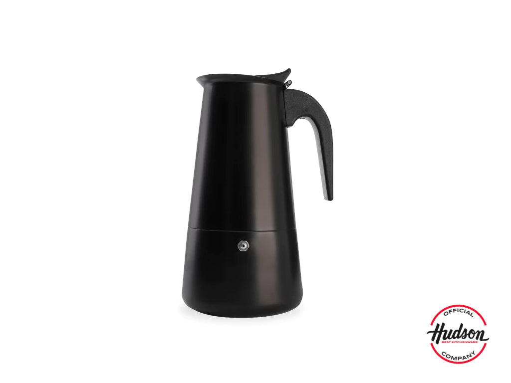 Cafetera Esmaltada Negra de Acero Inoxidable p/ 9 pocillos