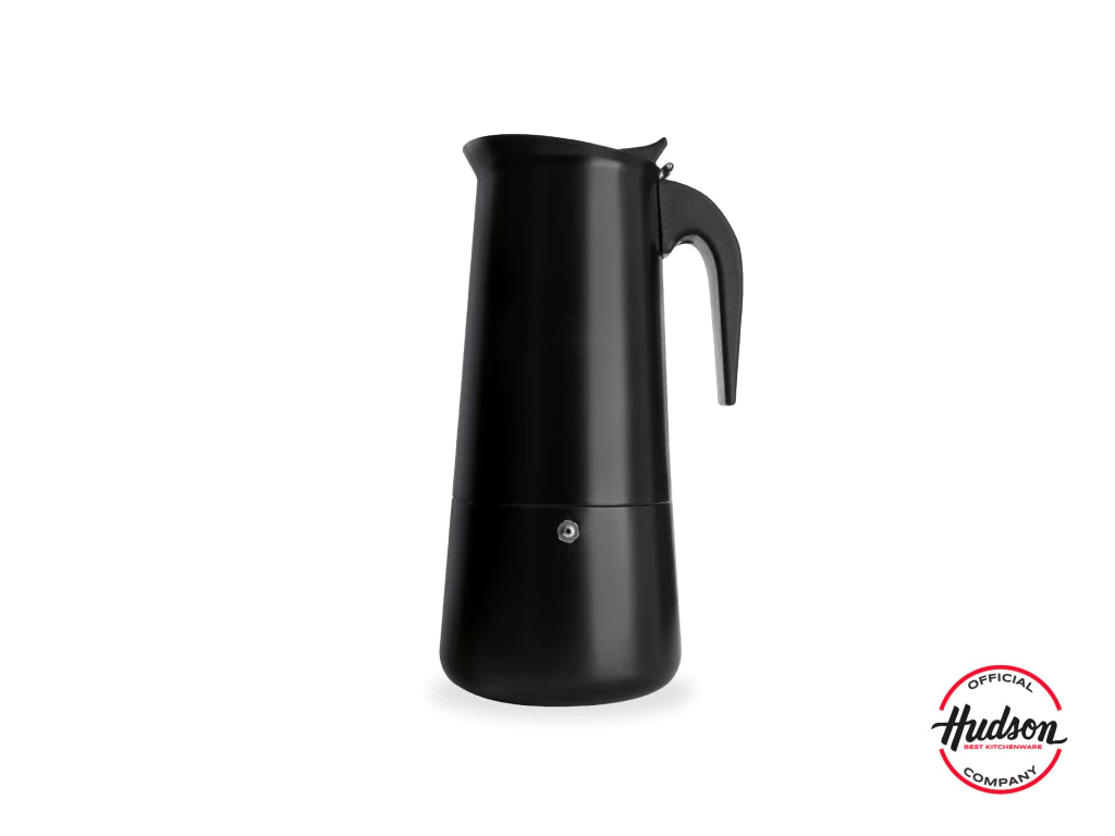 Cafetera Esmaltada Negra de Acero Inoxidable p/ 12 pocillos
