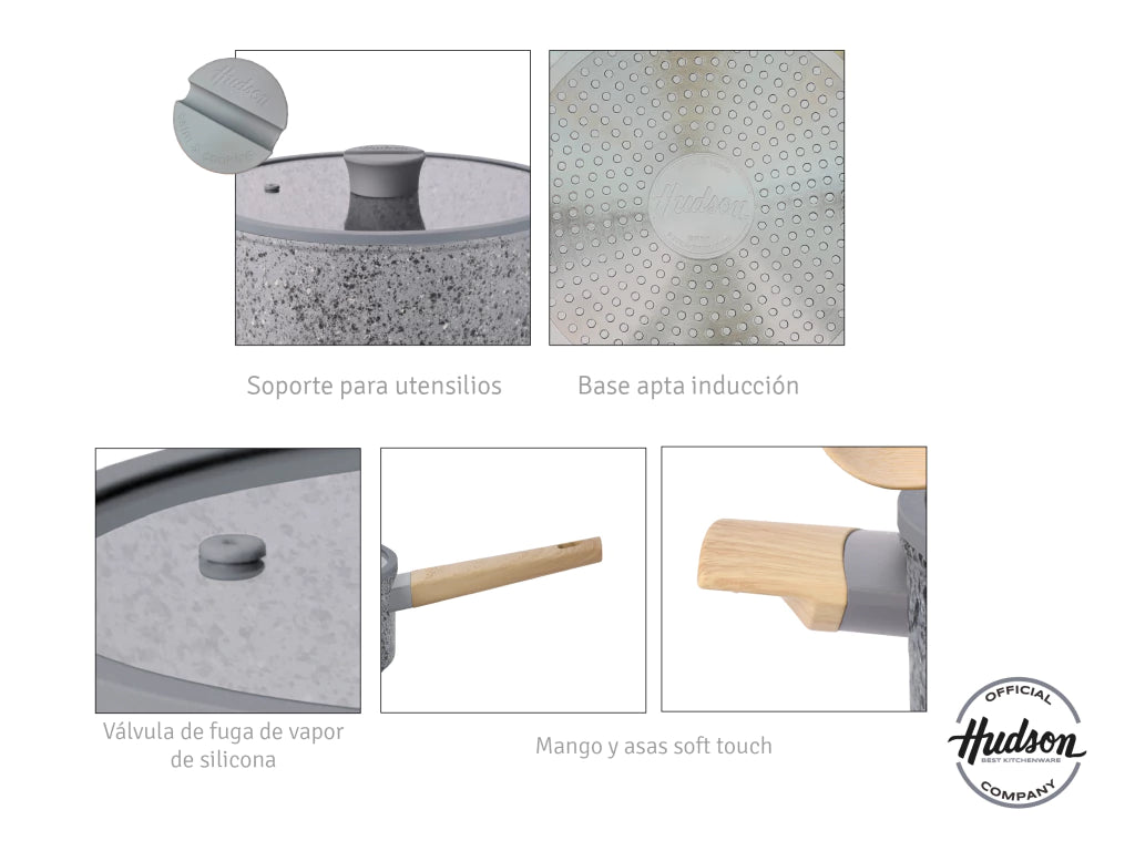 Nueva Olla Stone 20 cm 2.6 Litros Aluminio Forjado c/ Antiadherente 2.6 Litros