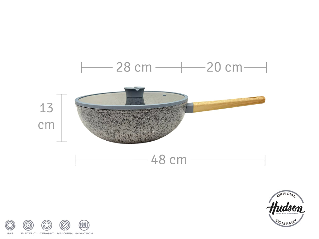 Nuevo Wok 28 cm STONE de Aluminio Forjado c/ Antiadherente p/ Inducción
