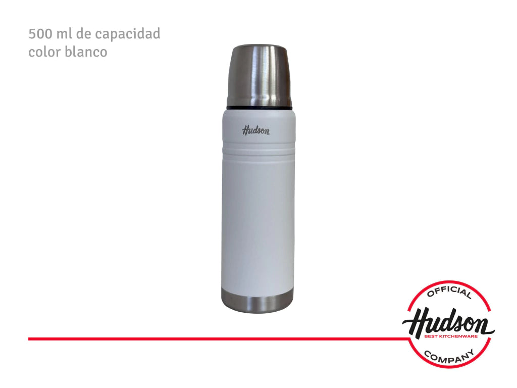 Termo 500 ml Blanco de Acero Inoxidable Doble Pared