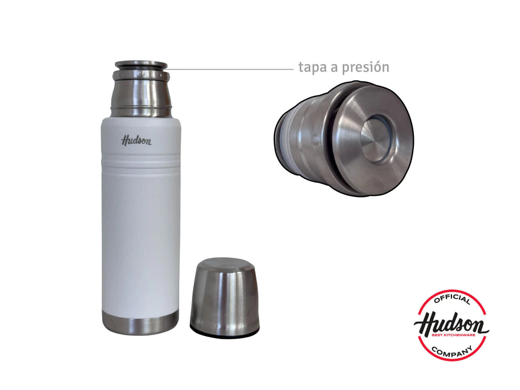 Termo 500 ml Blanco de Acero Inoxidable Doble Pared