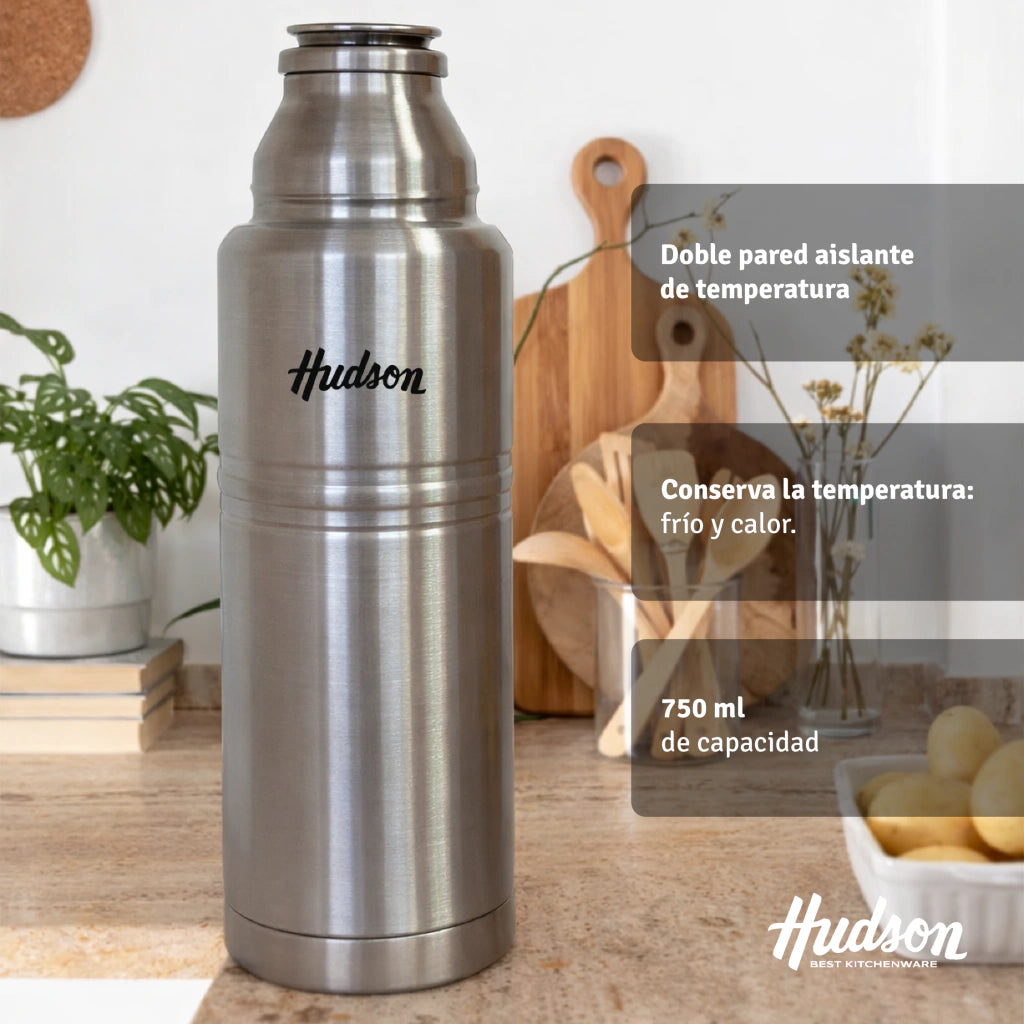 Termo De 750 Ml Acero Inoxidable Acabado Acero Pulido