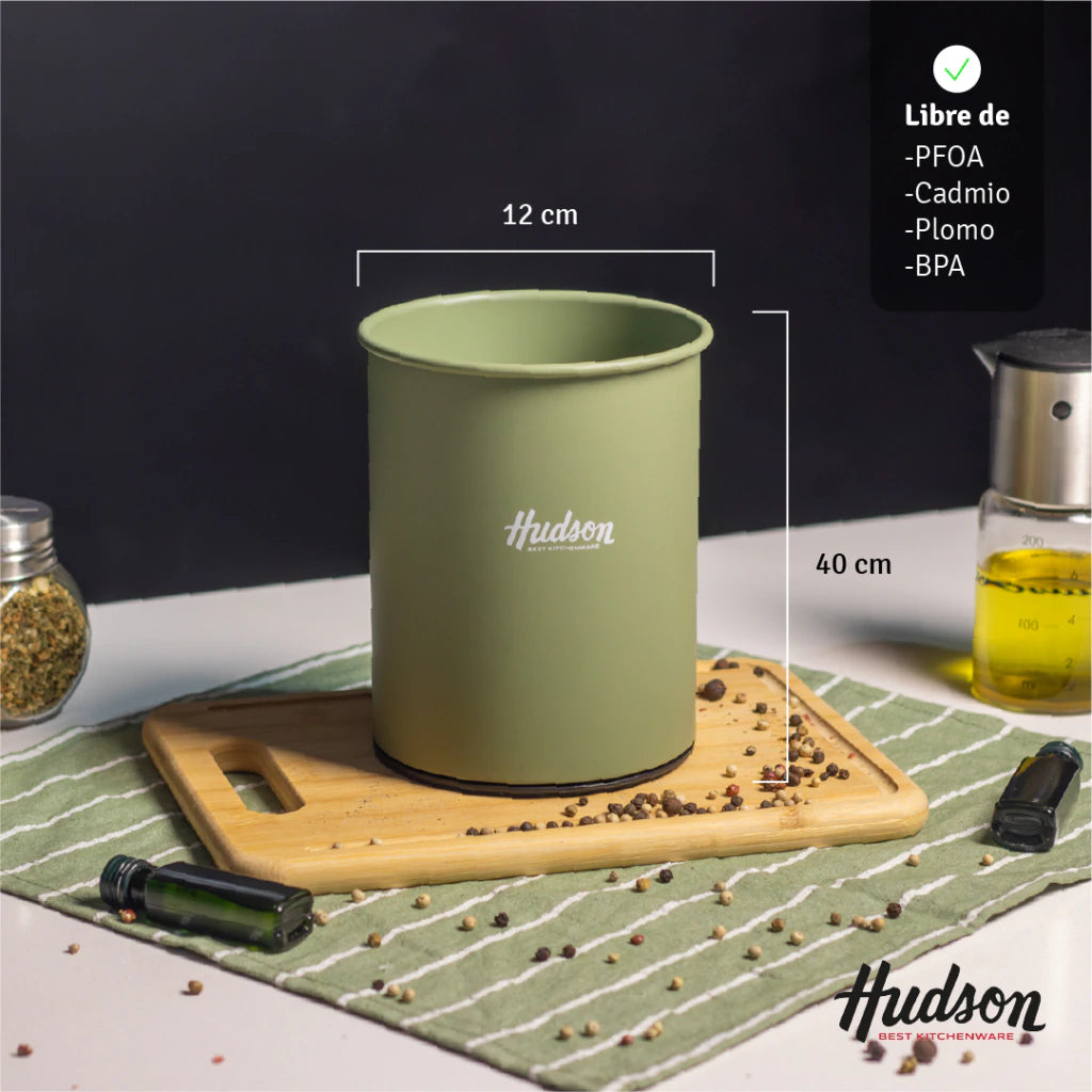 Set De 6 Utensilios De Nylon Con Mango Madera Línea Olive