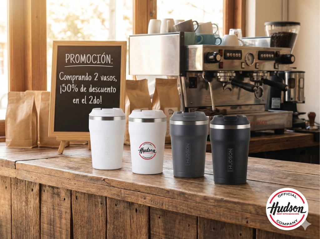 Vasos Térmicos de 350 cc de Acero Pulido para Café