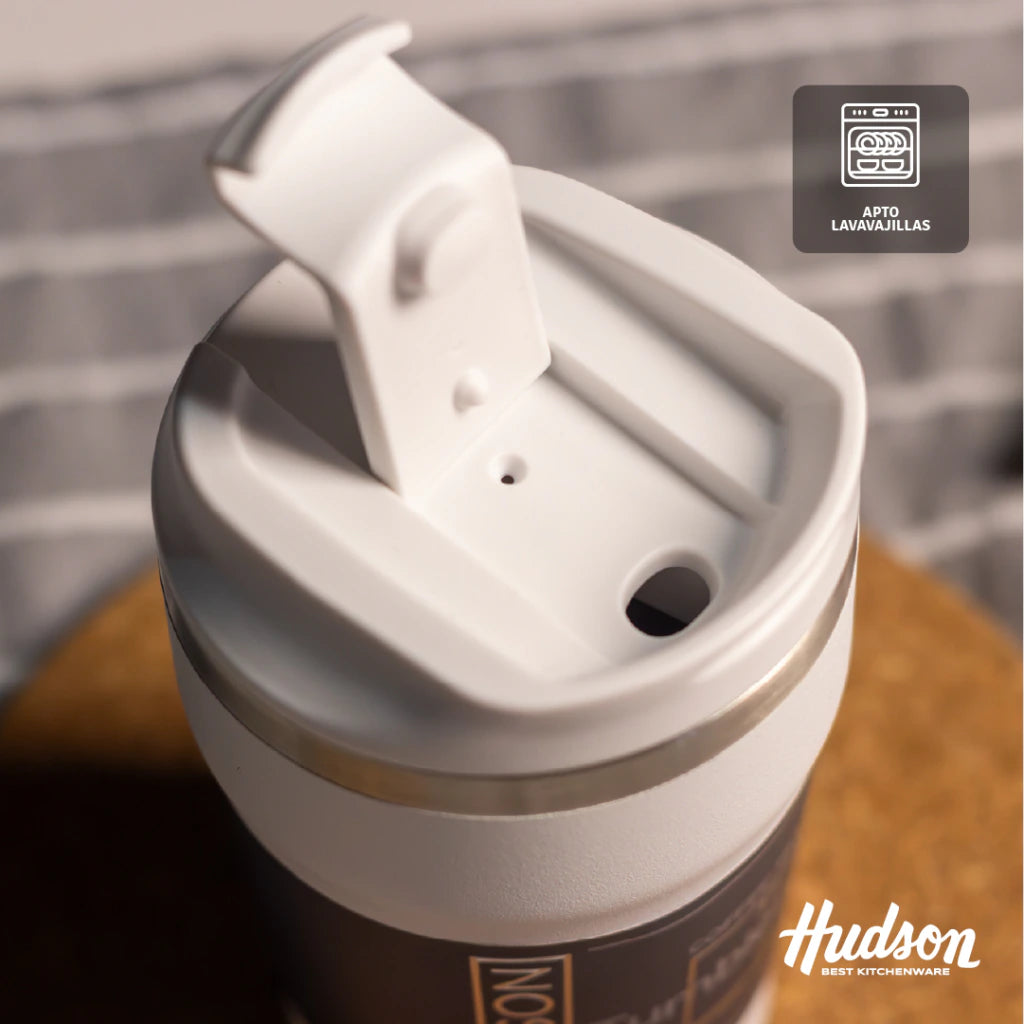 Vaso Blanco de Café 350 ml Interior Pulido y Pico Antiderrame