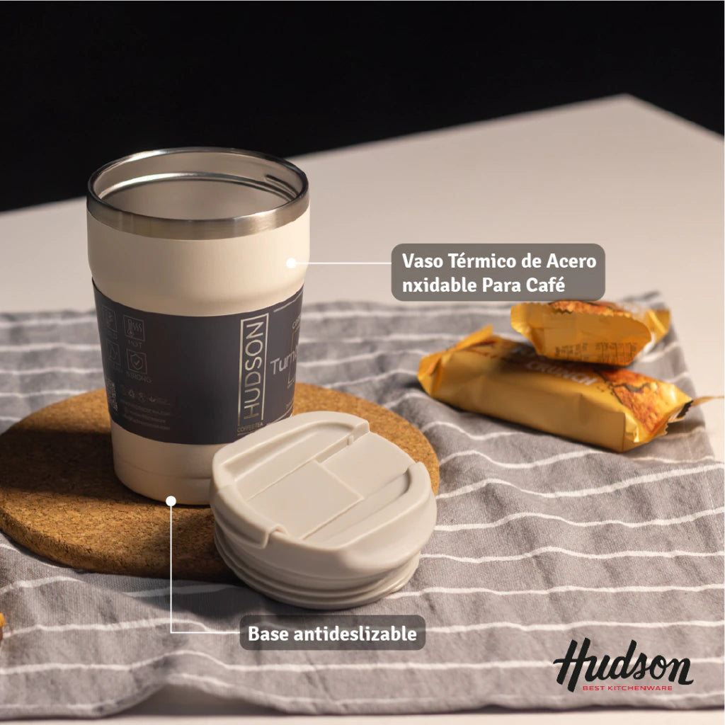 Vaso Crema de Café 350 ml Interior Pulido y Pico Antiderrame