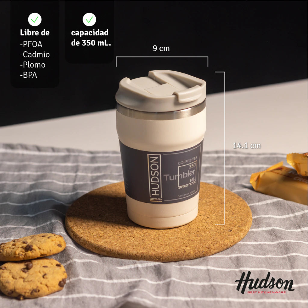 Vaso Crema de Café 350 ml Interior Pulido y Pico Antiderrame