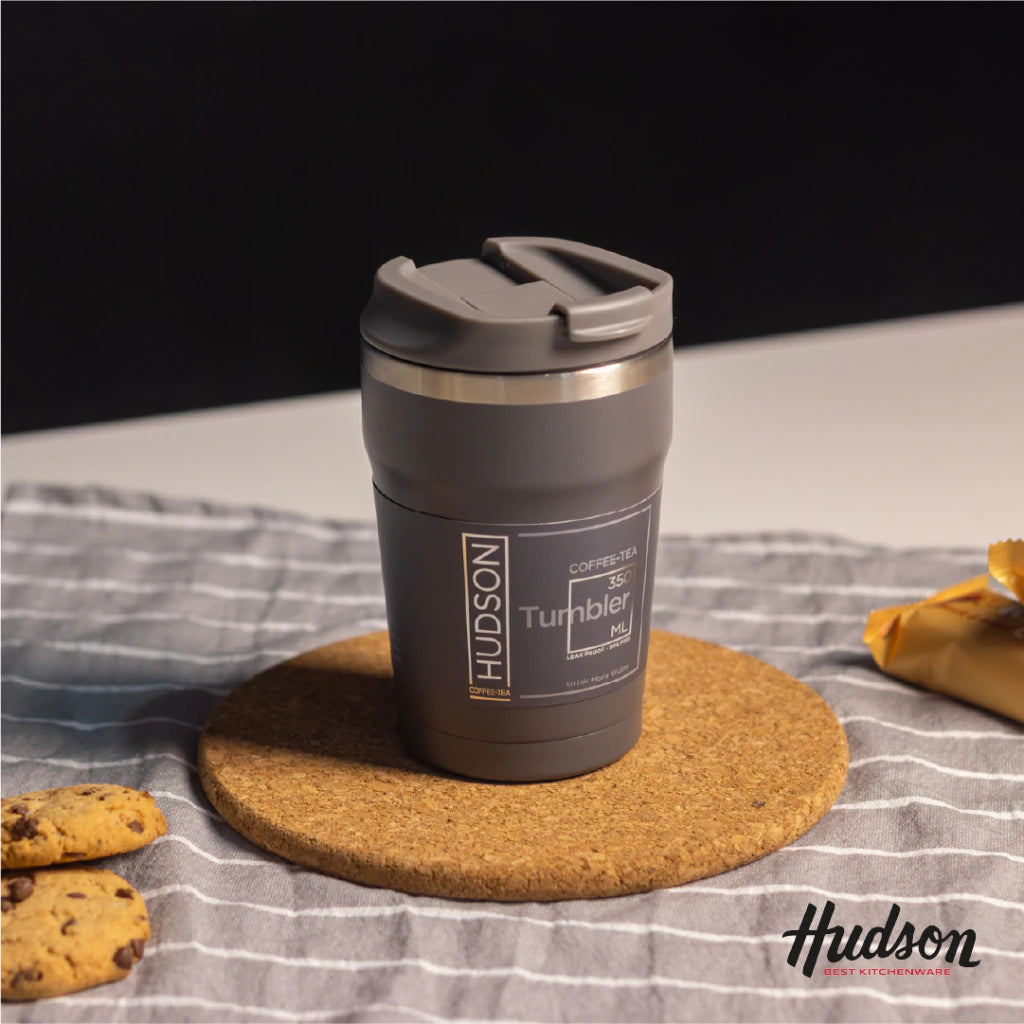 Vaso Gris de Café 350 ml Interior Pulido y Pico Antiderrame
