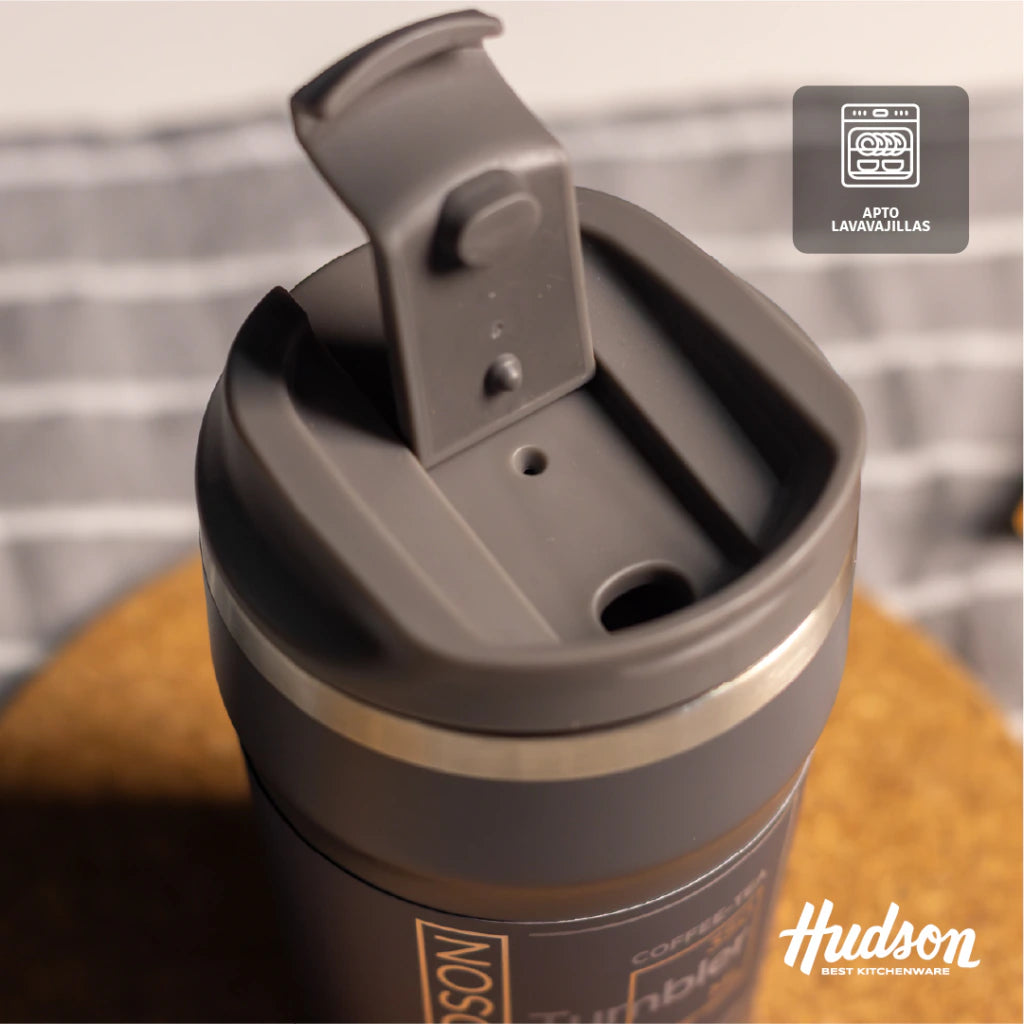 Vaso Gris de Café 350 ml Interior Pulido y Pico Antiderrame