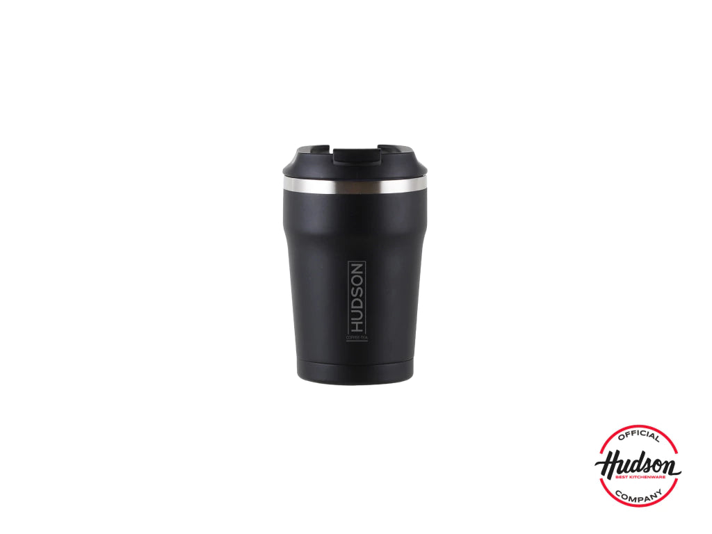 Vaso Negro de Café 350 ml Interior Pulido y Pico Antiderrame