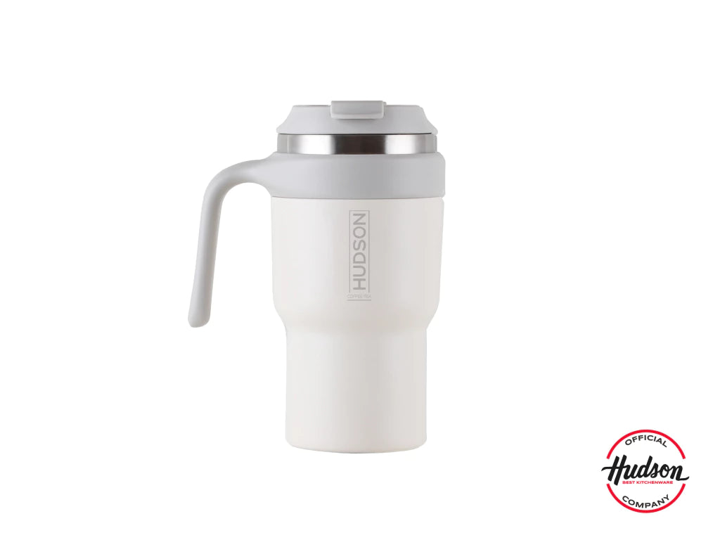 Vaso Crema de Café de Acero Inoxidable 600 ml c/ Asa Plástica