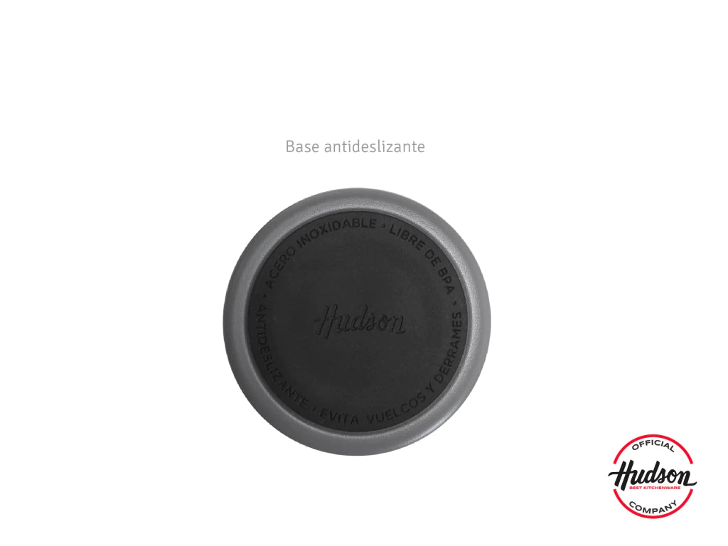 Vaso Gris de Café de Acero Inoxidable 600 ml c/ Asa Plástica