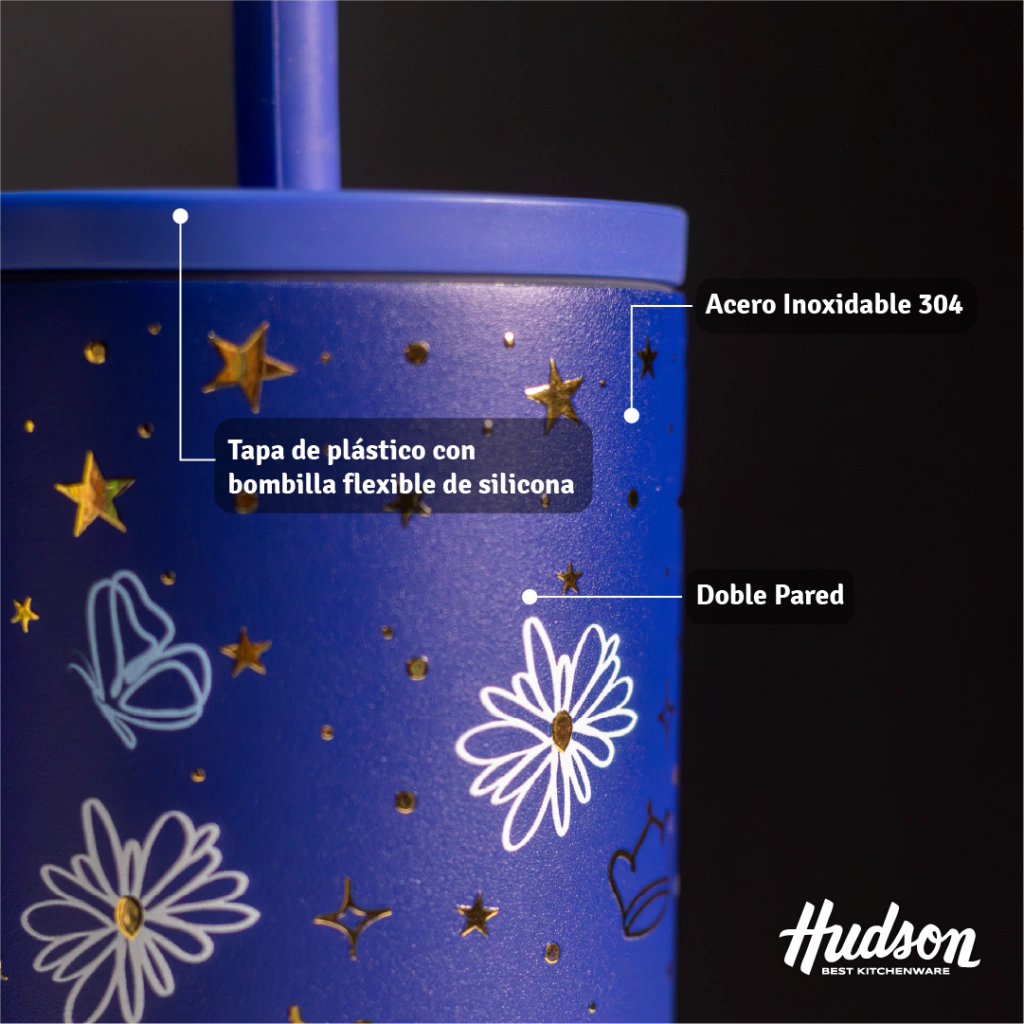 Vaso Térmico Margarita x Hudson 700 ml Tumbler Azul