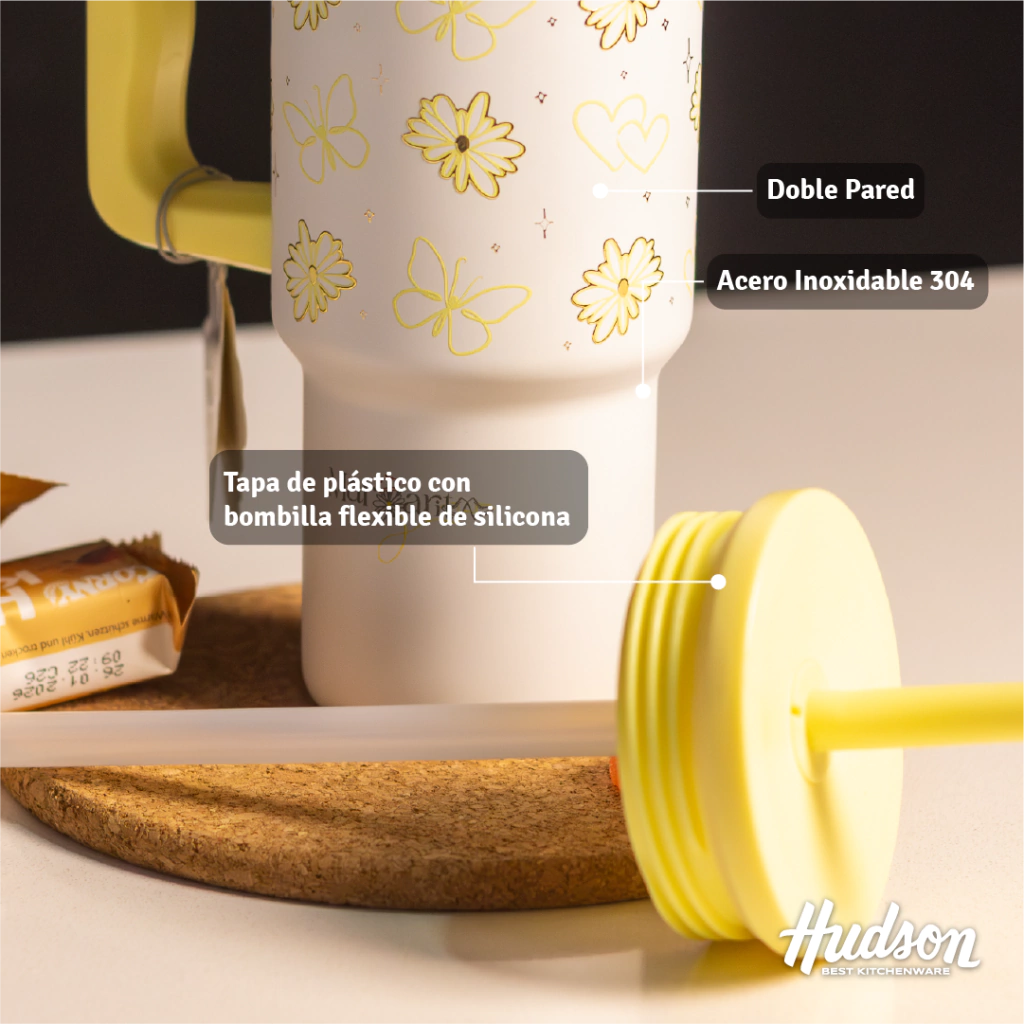 Vaso Térmico Margarita x Hudson 700 ml Tumbler Amarillo