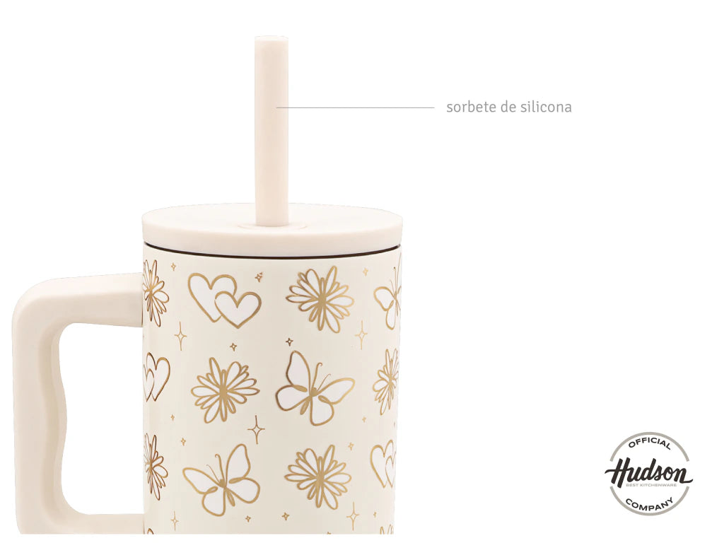 Vaso Crema Térmico 700ml Margarita X Hudson de Acero Inoxidable