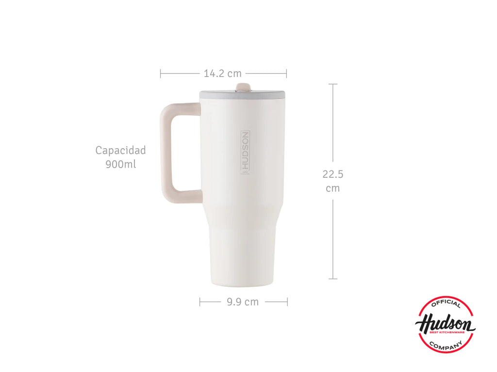 Vaso Térmico Crema 900 ml Interior Pulido Libre de BPA