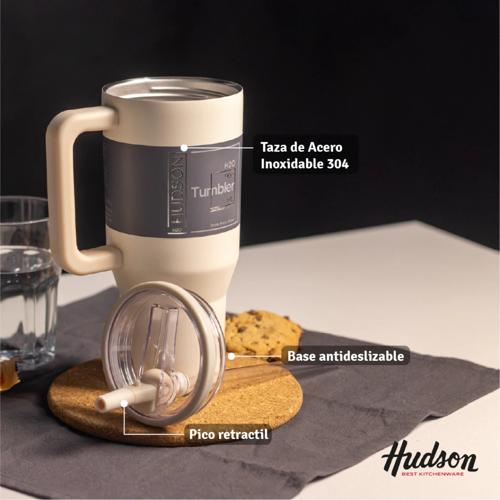 Vaso Térmico Crema 900 ml Interior Pulido Libre de BPA