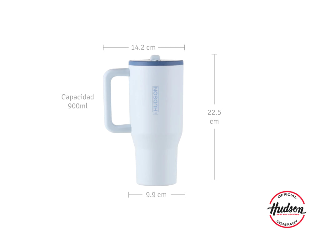 Vaso Térmico Celeste 900 ml Interior Pulido Libre de BPA