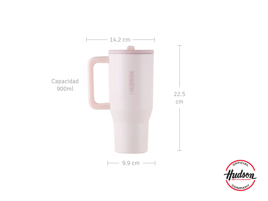 Vaso Térmico Rosa 900 ml Interior Pulido Libre de BPA