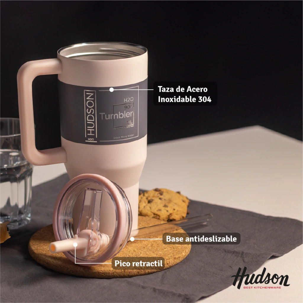 Vaso Térmico Rosa 900 ml Interior Pulido Libre de BPA