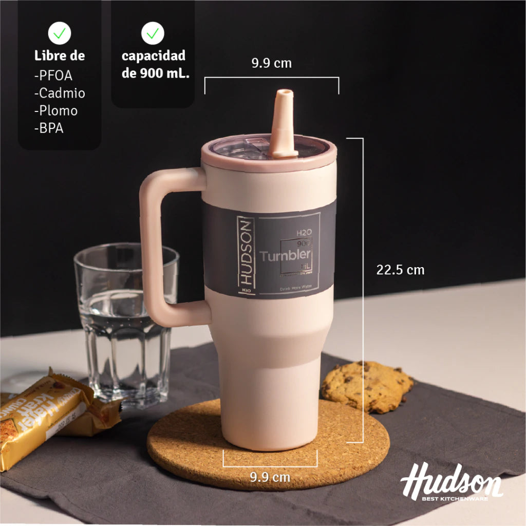 Vaso Térmico Rosa 900 ml Interior Pulido Libre de BPA