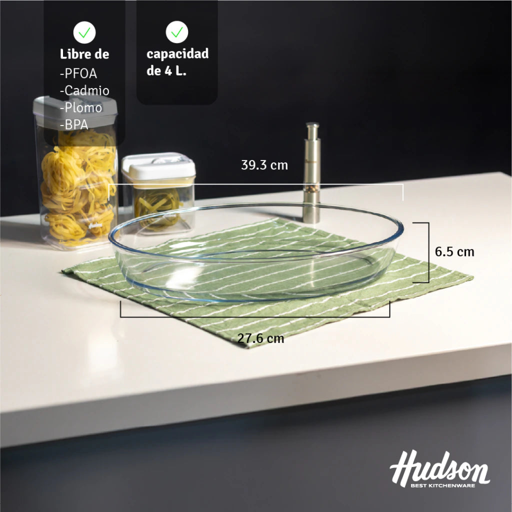 Asaderas de Vidrio Templado Ovalada Horno 39x27x6 cm