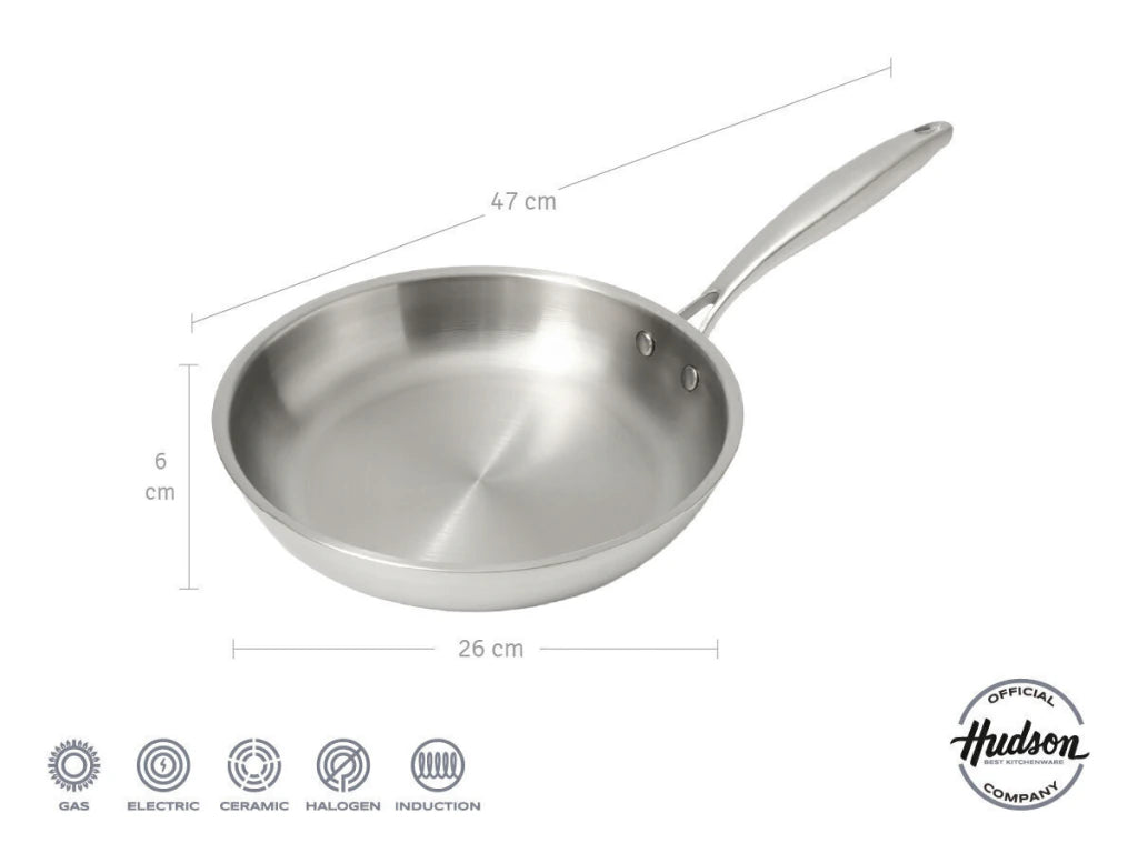 Sartén De Acero Inoxidable De 26 Cm Apta Inducción